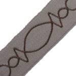 LEATHER APPLIQUÉ ON WOOL BORDER