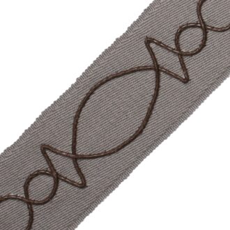 LEATHER APPLIQUÉ ON WOOL BORDER