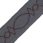 LEATHER APPLIQUÉ ON WOOL BORDER