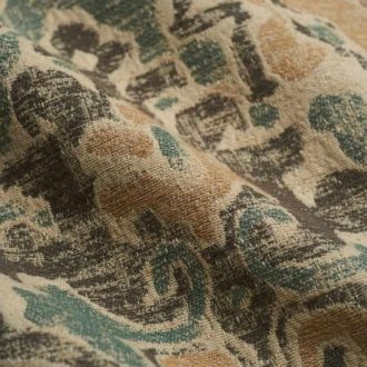 Ткань жаккард FABRICUT Mirbeck Kilim - Aqua copper