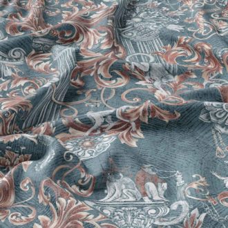 Ткань бархат Deep Ornament Blue Mint от Daylight & Liontex