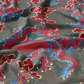 Ткань рогожка Dragon Dance Taupe от Daylight & Liontex
