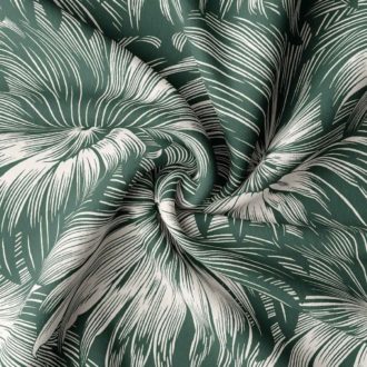 Ткань принт Leafy Shade Jungle Green от Daylight & Liontex