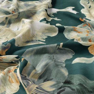 Ткань рогожка Lush Bloom Green Lake от Daylight & Liontex