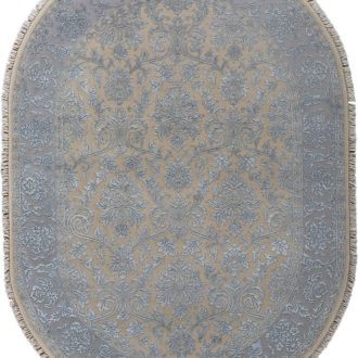 Ковёр ручной работы (Индия), шерсть KING OF AGRA (RAJPUT CARPETS)  - 173x236x8 (RAJ14_R_RO45-2ND-CRE-GRY(Oval))