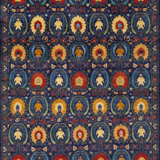 Ковёр ручной работы (Пакистан), шерсть SUZANI A/B 10/10 (ABBAS)  - 277x369x6 (SUZ10_R_860NVY-RED)