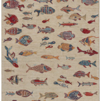 Ковёр ручной работы (Пакистан), шерсть FISH (ORITOP GmbH)  - 120x177x4 (FIS_R_(120X177))