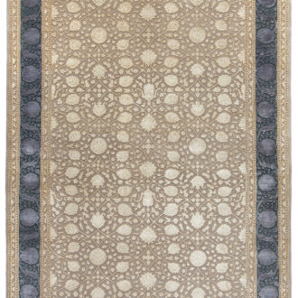 Ковёр ручной работы (Индия), шерсть KING OF AGRA (RAJPUT CARPETS)  - 72x139x8 (RAJ14_R_RO11-CRE-LBLU)