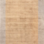 Ковёр ручной набивки (Индия), арт-шёлк BLADE BORDER RUG (TULSI)  - 200x200x8 (BLAB_RN_GOLD-BGE)