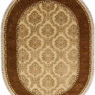 Ковёр ручной работы (Индия), шерсть KING OF AGRA (RAJPUT CARPETS)  - 296x403x8 (RAJ14_R_NO65-CRE-DGLD63(Oval))