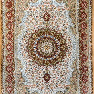 Ковёр ручной работы (Иран), шёлк QUM MM IR (MOURO INTERTRADE)  - 80x120x3 (QUM_IR_14-235-IR REZAEI)