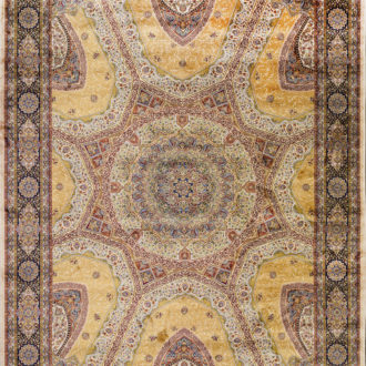 Ковёр из шёлка Турция SILK QUM (DILEK GAZIANTEP ITHALAT IHRACAT VE TIC. LTD. STI.)  - 160x230x5 (SILQ_M_9056E-BGE-NAVY)