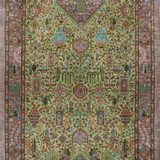 Ковёр ручной работы (Иран), шёлк QOM (MOURO INTERTRADE)  - 70x215x3 (QOM_IR_14-115-IR JAMSHIDI)