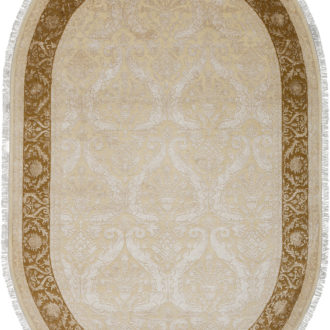 Ковёр ручной работы (Индия), шерсть KING OF AGRA (RAJPUT CARPETS)  - 255x347x8 (RAJ14_R_NO18-CRE-GLD(Oval))