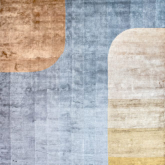 Ковёр ручной работы (Индия), арт-шёлк BAUHAUS (TULSI)  - 251x302x5 (BAUH_R_DESIGN №03-2-GREY-GOLD)