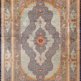 Ковёр из шёлка Иран MASTERPIECE QUM (Shahrokh)  - 202x302x5 (MAQU_M_006-23-JAMSHIDI Turquoise)