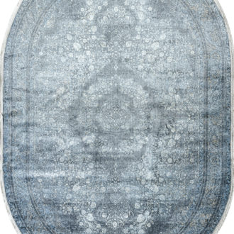 Ковёр из шёлка Турция SALVATORE (EMPERA)  - 160x230x8 (SLVT_M_Z080-C-CRE-DGRY(Oval))