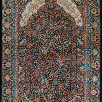 Ковёр ручной работы (Иран), шёлк QOM (MOURO INTERTRADE)  - 80x120x3 (QOM_IR_13-228/S-IR)