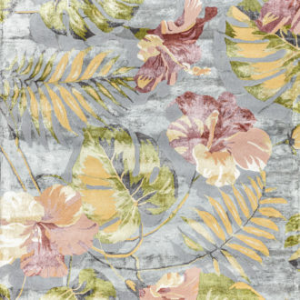 Ковёр ручной набивки (Индия), шерсть RIVIERA (OPEE)  - 240x340x10 (RIV_RN_TROPICAL-FLOWERS-SILVER)