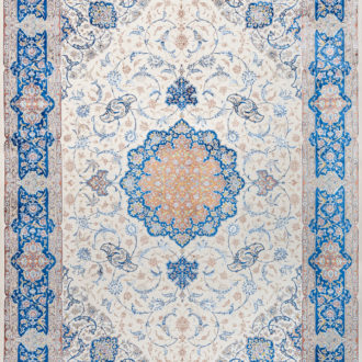 Ковёр из шёлка Иран MASTERPIECE QUM (SPERLOUS CARPETS)  - 200x300x5 (MAQU_M_036-21-ISFAHAN BLUE-CREAM)