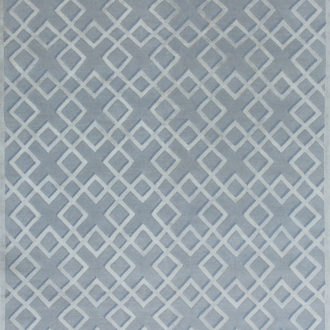 Ковёр ручной работы (Непал), шерсть ART DECO RUGS (DH)  - 203x299x6 (ARDR_R_RHOMB BLUE AIR(90528))