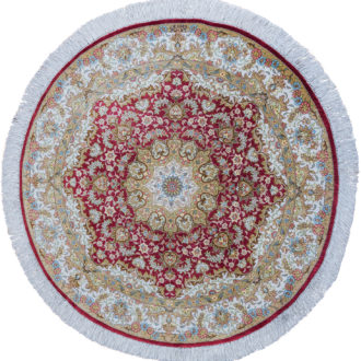 Ковёр ручной работы (Иран), шёлк QUM MM IR (MOURO INTERTRADE)  - 100x100x3 (QUM_IR_14-231-IR KASHI(Round))