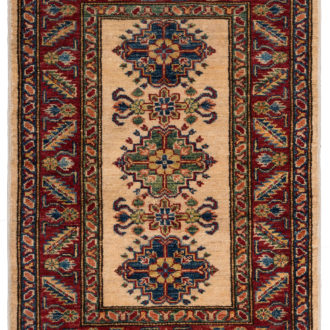 Ковёр ручной работы (Пакистан), шерсть KAZAK CLASSIC (MOURO INTERTRADE)  - 65x90x3 (IVR-RED(65X90)_KAZ/R/S/785-2-6-302IP218)