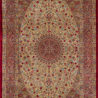 Ковёр ручной работы (Иран), шёлк QOM (MOURO INTERTRADE)  - 101x158x3 (QOM_IR_10-324/S-IR)