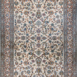 Ковёр ручной работы (Индия), шёлк KASHMIR SILK 24Х24 (MIRZA SONS)  - 96x163x3 (MS 100 CREAM_KAS24S-2.6/R/1490-3-890-24K8219##)