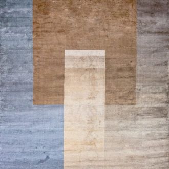 Ковёр ручной работы (Индия), арт-шёлк BAUHAUS (TULSI)  - 254x303x5 (BAUH_R_DESIGN №04-2-BEIGE-BLUE)
