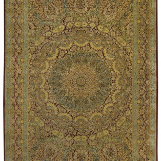 Ковёр ручной работы (Иран), шёлк GHOUM-SEIDE (MOURO INTERTRADE)  - 197x292x3 (GS_IR_801-3686-IR)