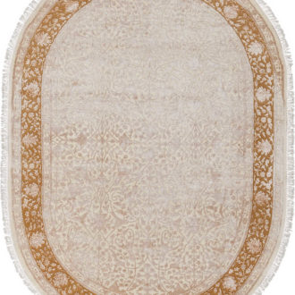 Ковёр ручной работы (Индия), шерсть KING OF AGRA (RAJPUT CARPETS)  - 172x238x8 (RAJ14_R_RO8-IVR-GLD(Oval))