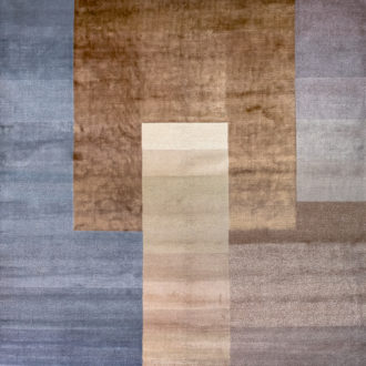 Ковёр ручной работы (Индия), арт-шёлк BAUHAUS (TULSI)  - 252x301x5 (BAUH_R_DESIGN №04-1-BEIGE-BLUE)