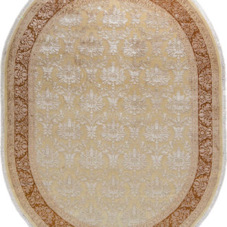 Ковёр ручной работы (Индия), шерсть KING OF AGRA (RAJPUT CARPETS)  - 71x135x8 (RAJ14_R_NO54-CRE-GLD14976(Oval))