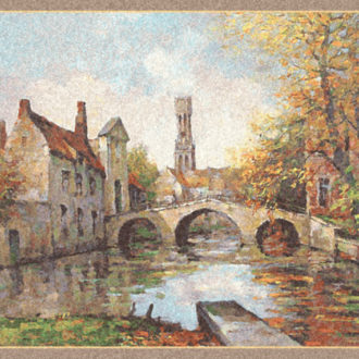 Ковёр из хлопка Бельгия FLANDERS ГОБЕЛЕН (MOURO INTERTRADE)  - 127x141x (FLГ_M_Lake of Love big lined)