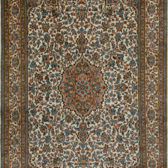 Ковёр ручной работы (Индия), шёлк KASHMIR SILK 24Х24 (MIRZA SONS)  - 78x128x3 (LC KASHAN CREAM_KAS24S-2.6/R/1490-3-890-24K8219)