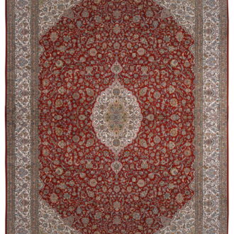 Ковёр ручной работы (Индия), шёлк KASHMIR SILK 24Х24 (MIRZA SONS)  - 213x321x3 (KAS24M-2.6_R_LC KASHAN RED)