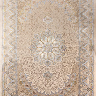 Ковёр из шёлка Иран MASTERPIECE QUM (Katrin)  - 200x300x5 (MAQU_M_026-23-1530A-CREAM-LBLUE Katrin)