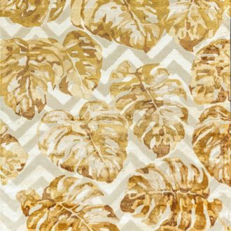 Ковёр ручной набивки (Индия), шерсть RIVIERA (OPEE CARPET)  - 160x230x10 (RIV_RN_TROPICAL-LEAVES-GOLD)