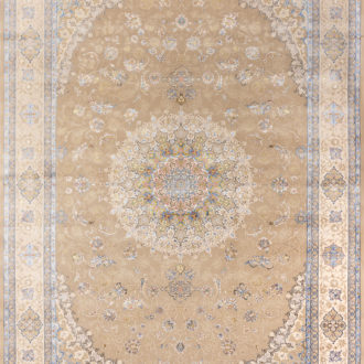 Ковёр из шёлка Иран MASTERPIECE QUM (Katrin)  - 200x300x5 (MAQU_M_021-23-1520A-LBRN-CREAM Katrin)