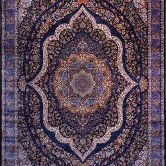 Ковёр из шёлка Турция SILK QUM (DILEK GAZIANTEP ITHALAT IHRACAT VE TIC. LTD. STI.)  - 200x300x5 (SILQ_M_9062E-NAVY-L.BLU)