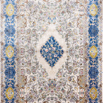 Ковёр из шёлка Иран MASTERPIECE QUM (Katrin)  - 200x300x5 (MAQU_M_035-23-15130-CREAM-BLUE Katrin)