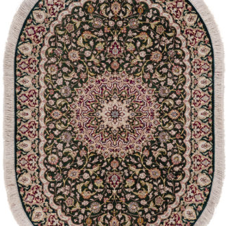 Ковёр ручной работы (Иран), шёлк QUM MM IR (MOURO INTERTRADE)  - 100x150x3 (QUM_IR_14-112-IR NOORI(Oval))