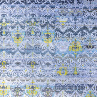 Ковёр ручной работы (Индия), бамбуковый шёлк SILK IKAT (MOURO INTERTRADE)  - 297x434x6 (P26-BLU-MIX_ID119882)