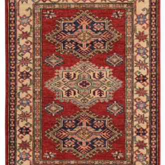 Ковёр ручной работы (Пакистан), шерсть KAZAK CLASSIC (SADIQ & SOHN)  - 82x111x4 (RED-IVR(82X111)_KAZCL/R/S/500-2-6-302U17K8M)