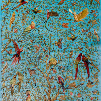Ковёр - MASTERPIECE QUM от Shahrokh - 99 x 151 - MAQU_M_006-24-DEYLAMAN-Сyan-Blue