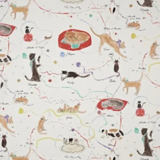 Обои - Pierre Frey - 
LES PETITS CHATS DE COLETTE Multicolore - FP807001