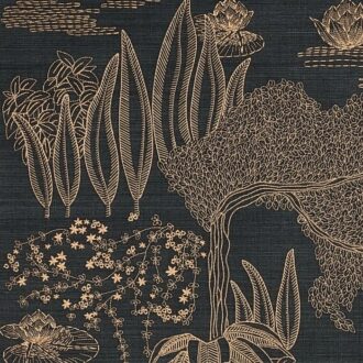 Обои - Casamance - Hasu Noir cuivré - 71360107
