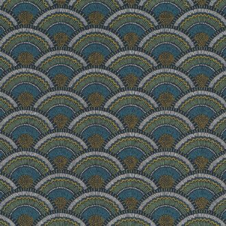 Обои - Casamance - Otto Marine/Vert Mousse/Métallisé - 74821544