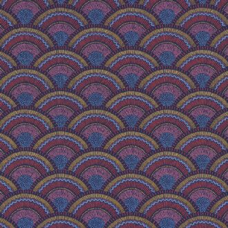 Обои - Casamance - Otto Marine/Magenta/Métallisé - 74821646